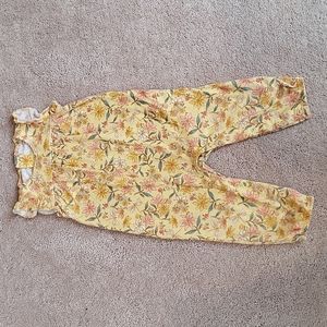 Floral ruffle sleeve jumper